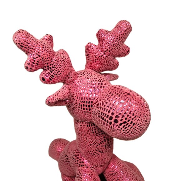 Dan Dee Sparkly Pink Reindeer Plush Moose Christmas Balloon Animal Stuffed 15" - Picture 2 of 6